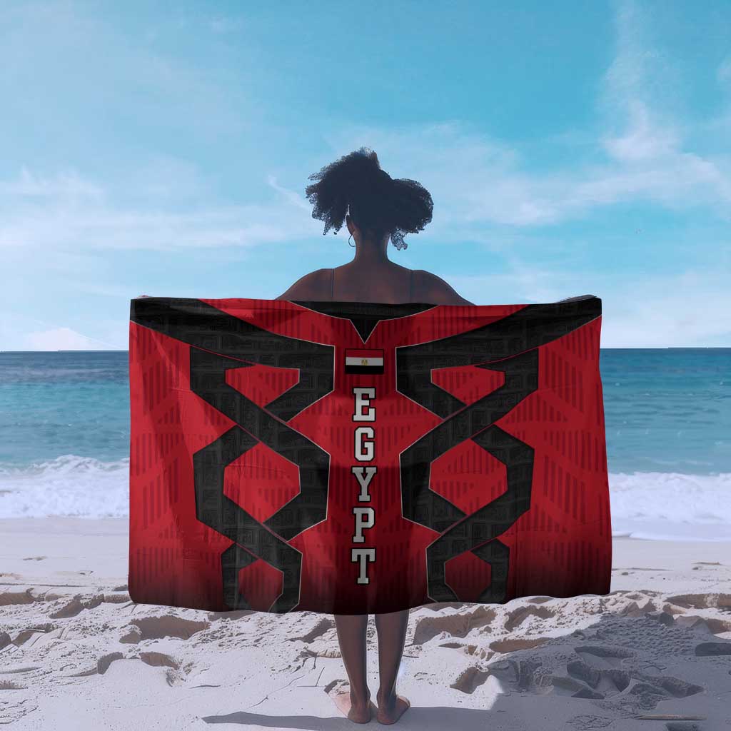 Egypt Flag Emblem Sarong Red Black Bold Spirit TS04