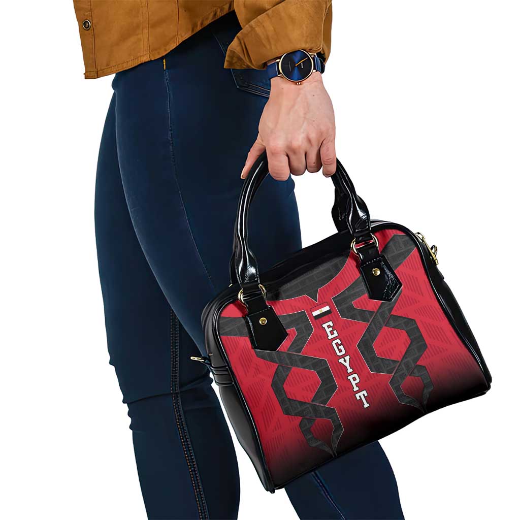 Egypt Flag Emblem Shoulder Handbag with Red Black Bold Spirit TS04