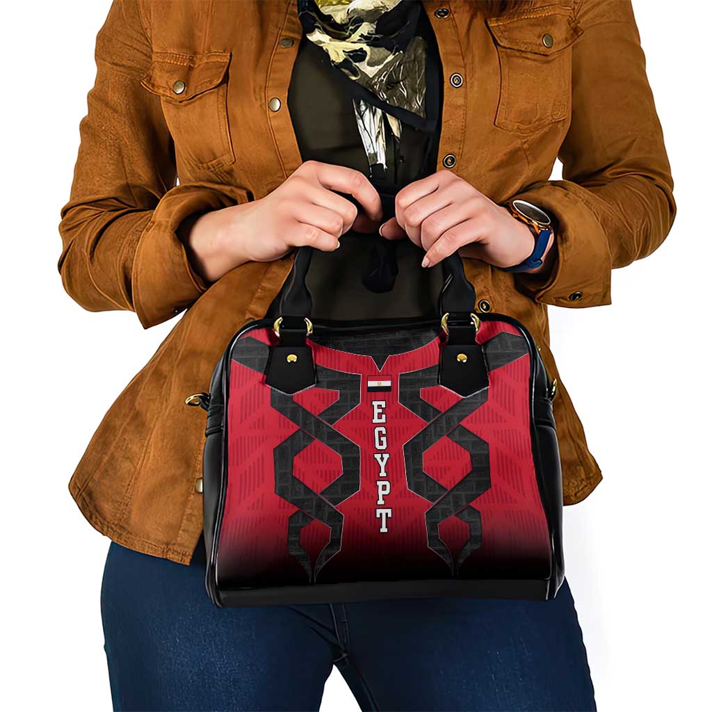 Egypt Flag Emblem Shoulder Handbag with Red Black Bold Spirit TS04