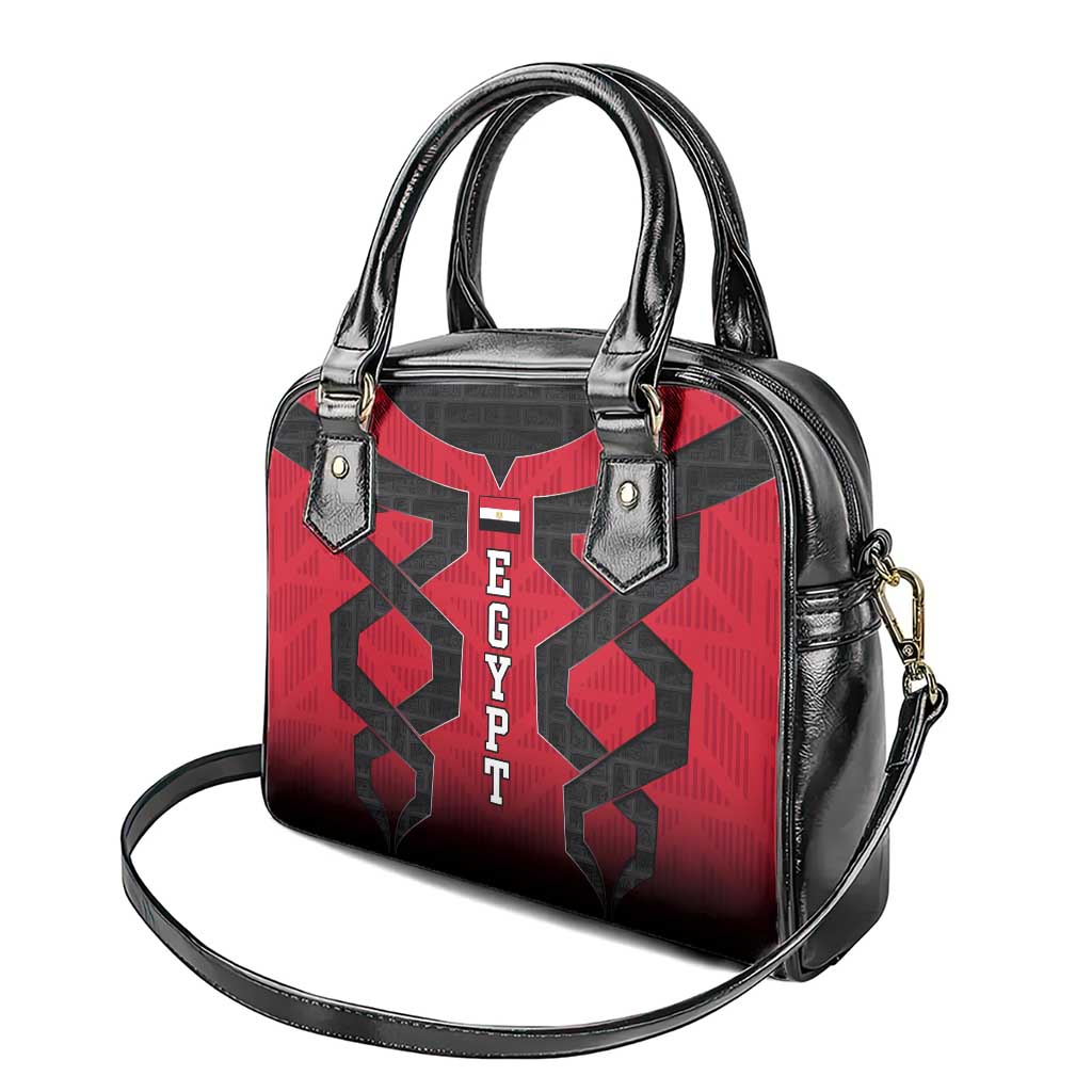 Egypt Flag Emblem Shoulder Handbag with Red Black Bold Spirit TS04