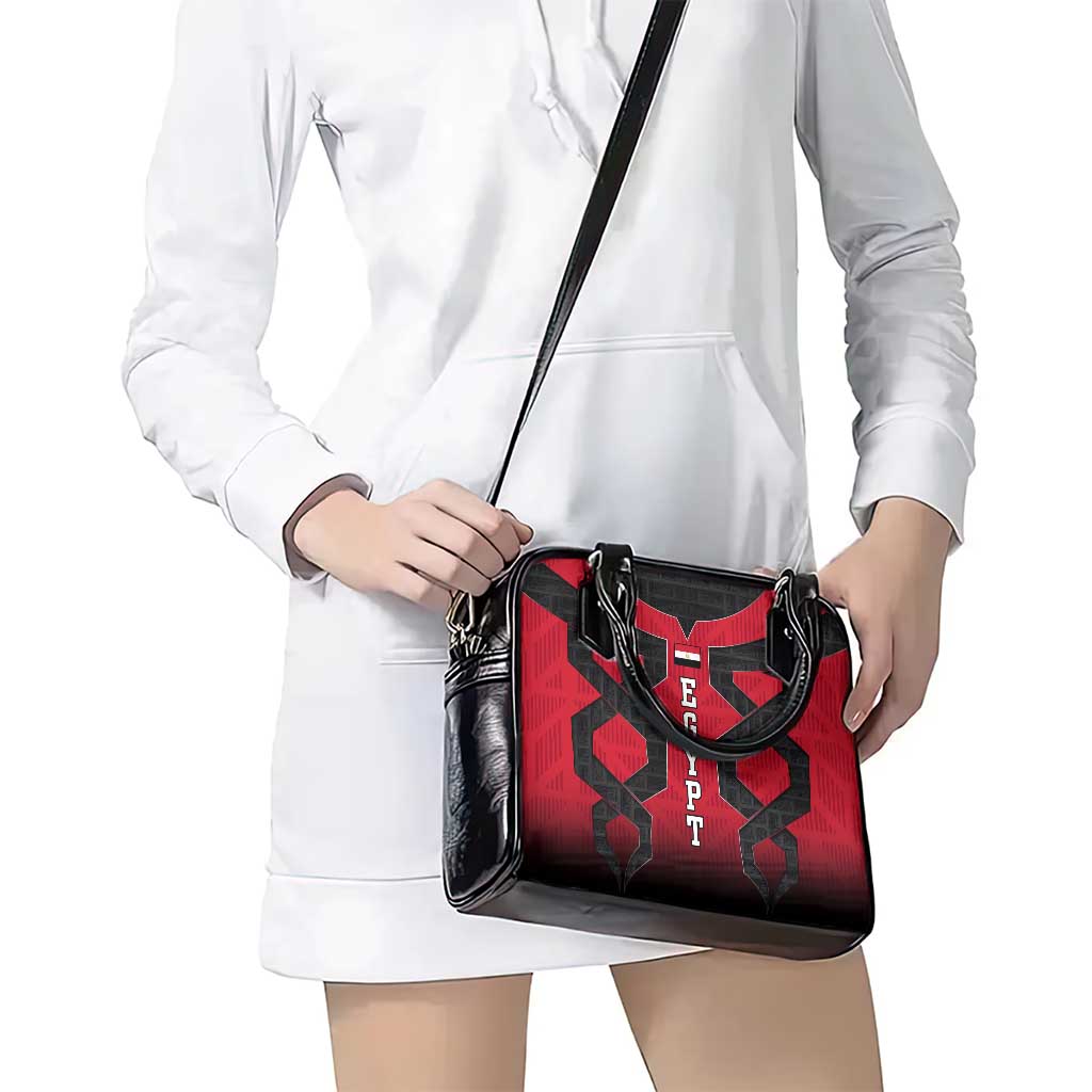 Egypt Flag Emblem Shoulder Handbag with Red Black Bold Spirit TS04