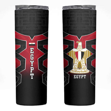 Egypt Flag Emblem Skinny Tumbler Red Black Bold Spirit TS04