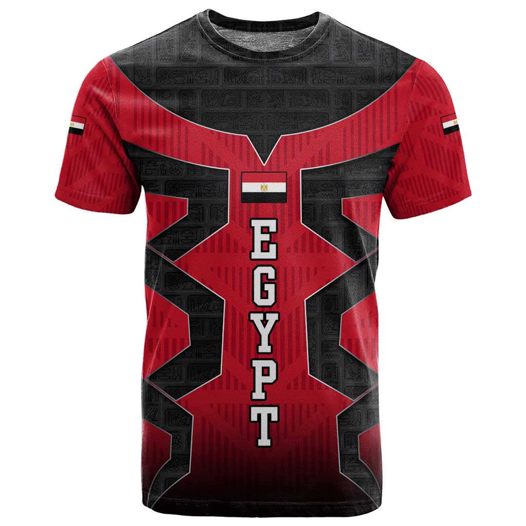 Egypt Flag Emblem T shirt Red Black Bold Spirit TS04
