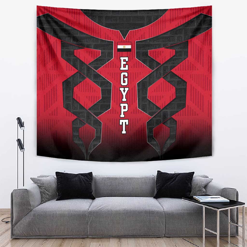 Egypt Flag Emblem Tapestry Red Black Bold Spirit TS04