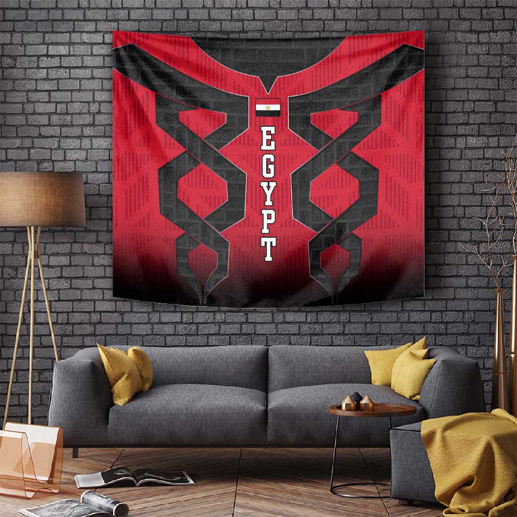 Egypt Flag Emblem Tapestry Red Black Bold Spirit TS04