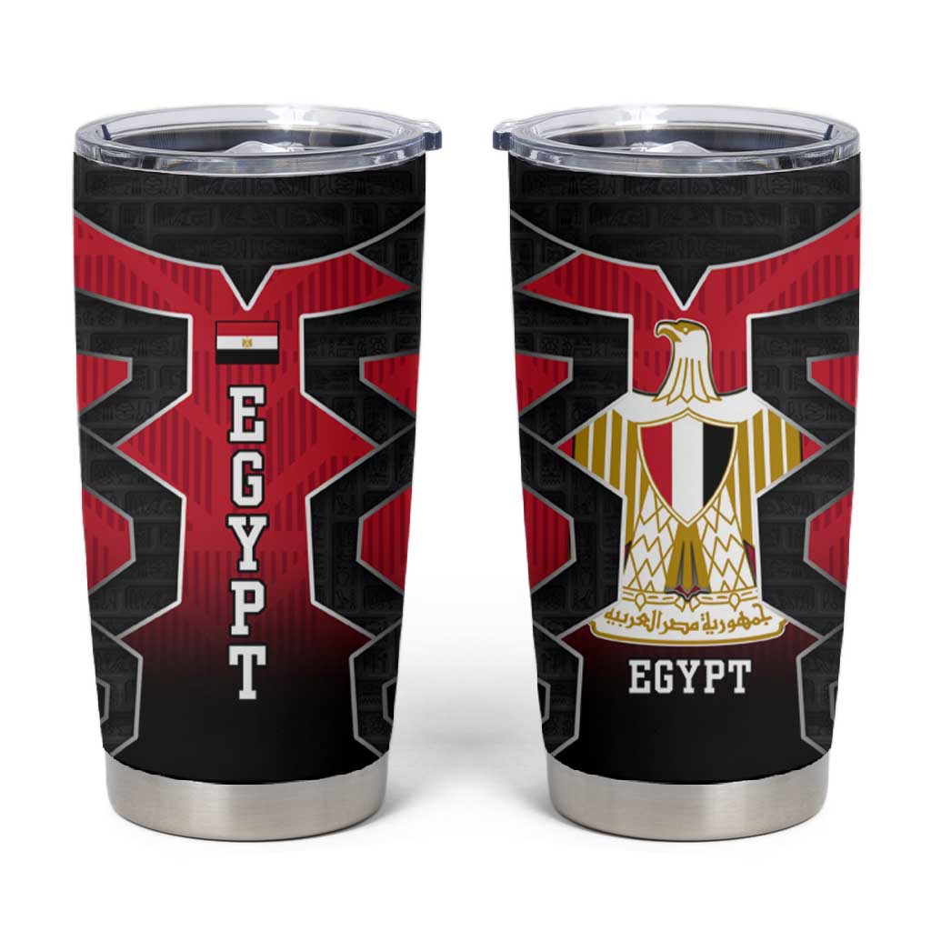 Egypt Flag Emblem Tumbler Cup Red Black Bold Spirit TS04