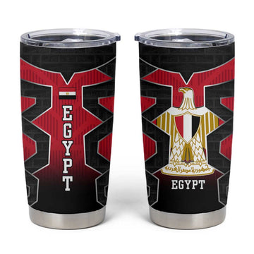 Egypt Flag Emblem Tumbler Cup Red Black Bold Spirit TS04