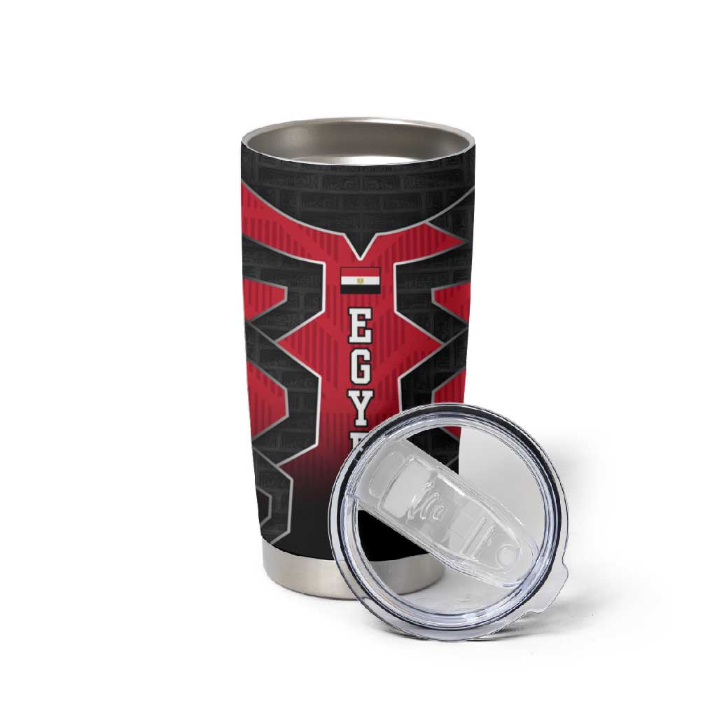Egypt Flag Emblem Tumbler Cup Red Black Bold Spirit TS04