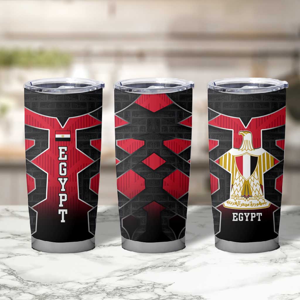 Egypt Flag Emblem Tumbler Cup Red Black Bold Spirit TS04