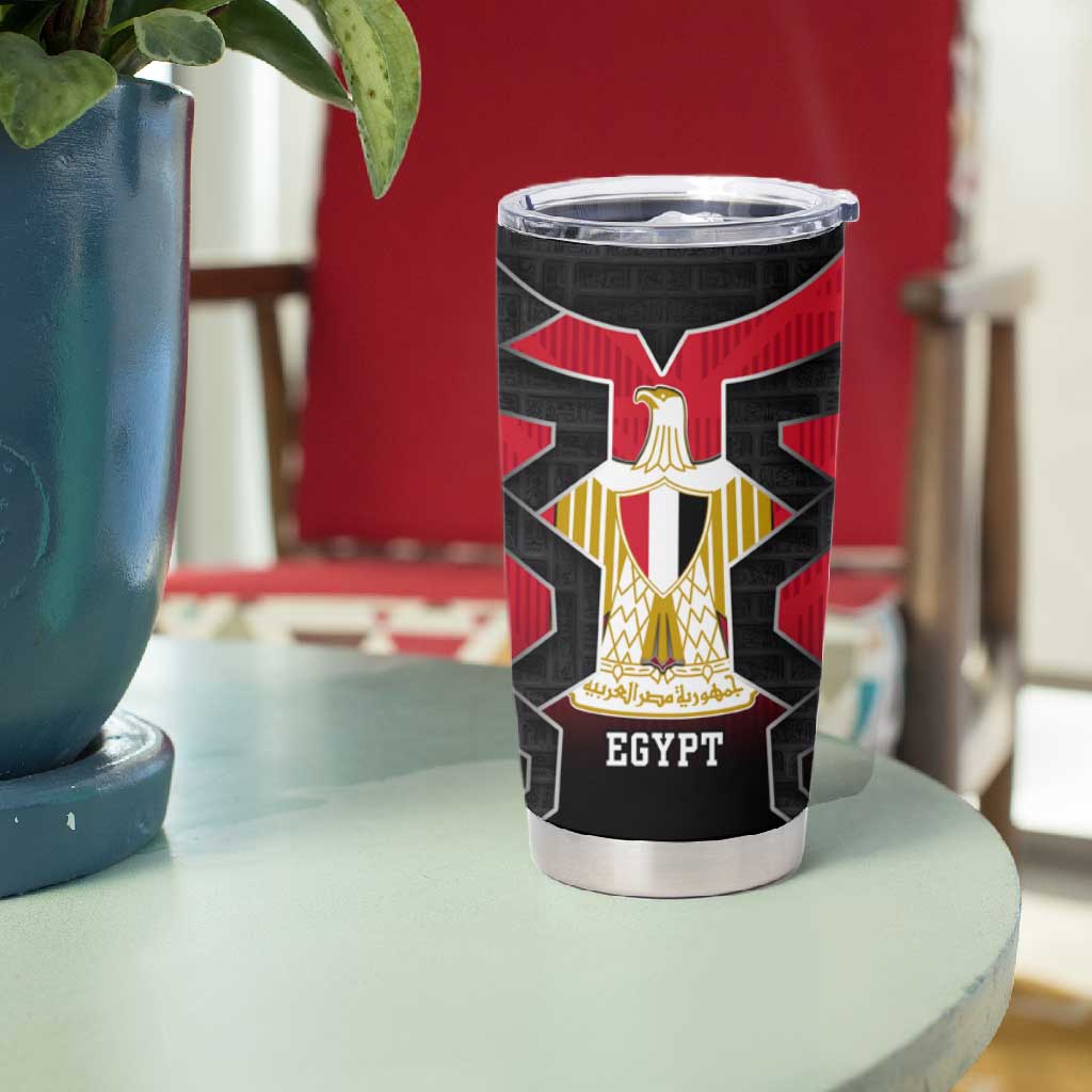 Egypt Flag Emblem Tumbler Cup Red Black Bold Spirit TS04