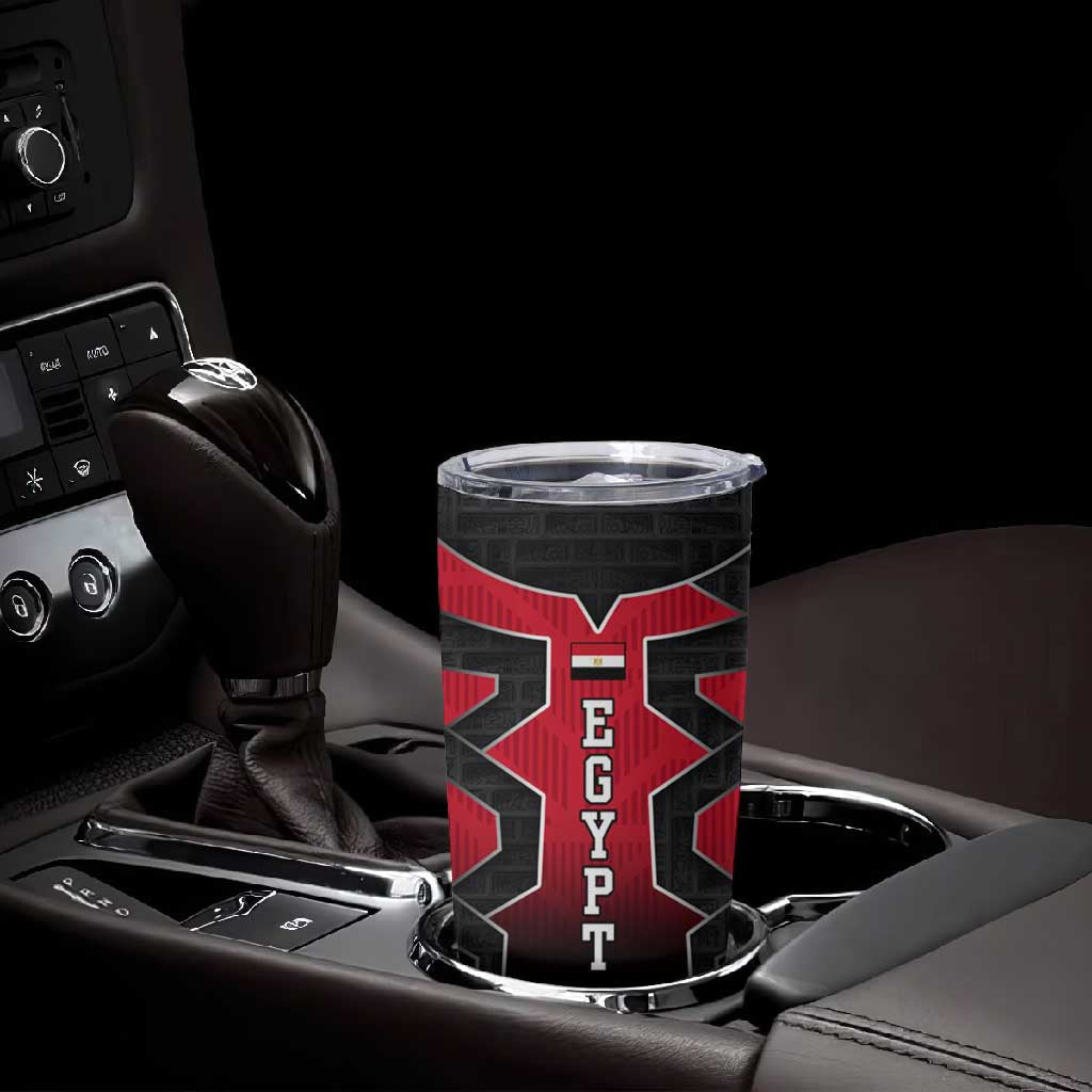 Egypt Flag Emblem Tumbler Cup Red Black Bold Spirit TS04