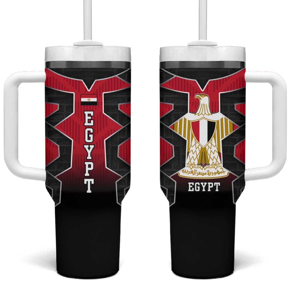 Egypt Flag Emblem Tumbler With Handle Red Black Bold Spirit TS04