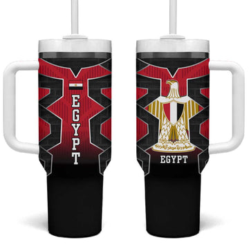 Egypt Flag Emblem Tumbler With Handle Red Black Bold Spirit TS04
