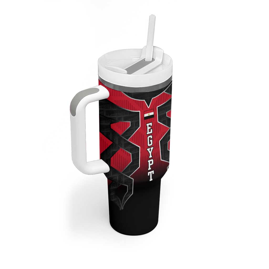 Egypt Flag Emblem Tumbler With Handle Red Black Bold Spirit TS04