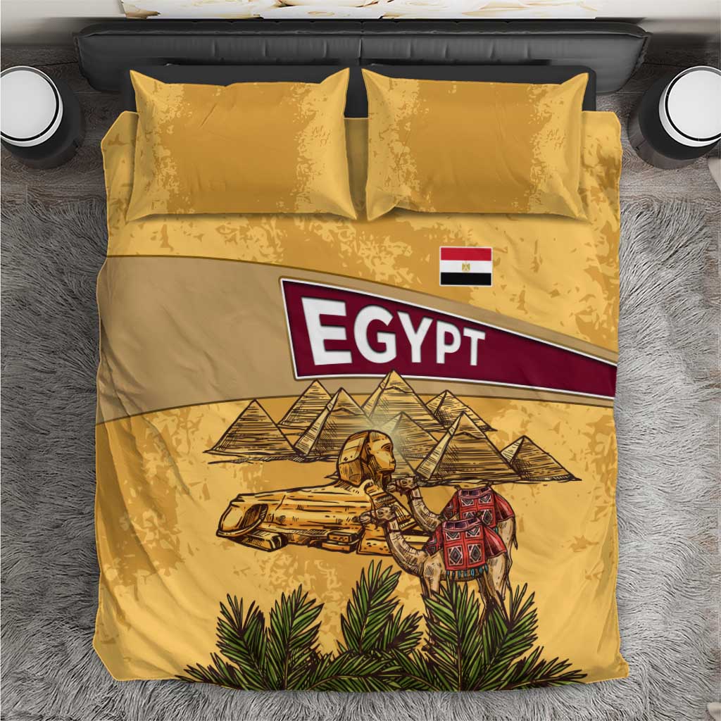 Egyptian Pyramids and Anubis Bedding Set Camel Caravan Desert TS04