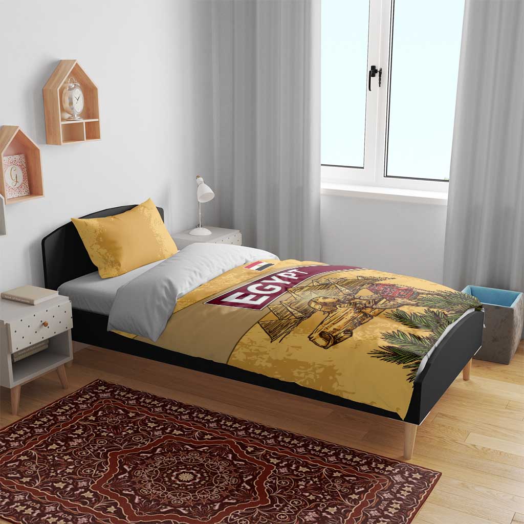 Egyptian Pyramids and Anubis Bedding Set Camel Caravan Desert TS04