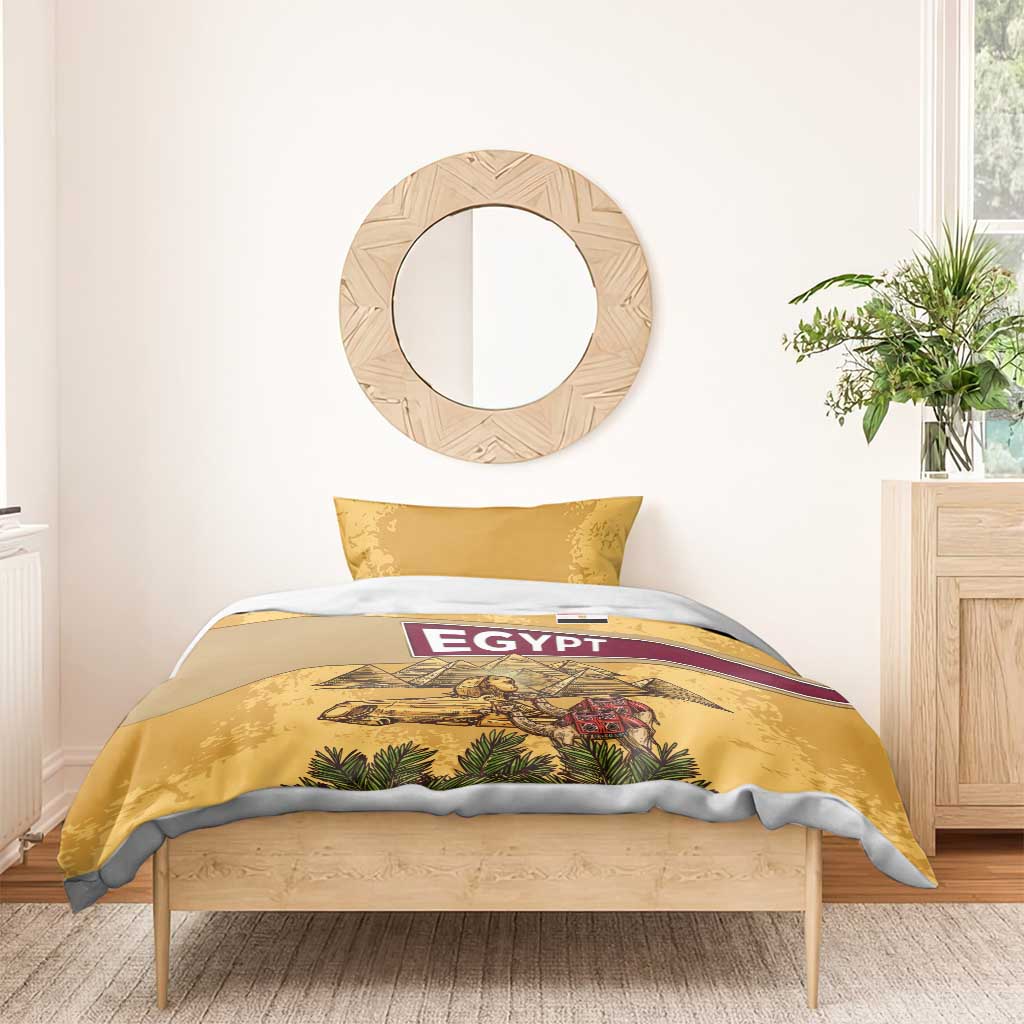 Egyptian Pyramids and Anubis Bedding Set Camel Caravan Desert TS04