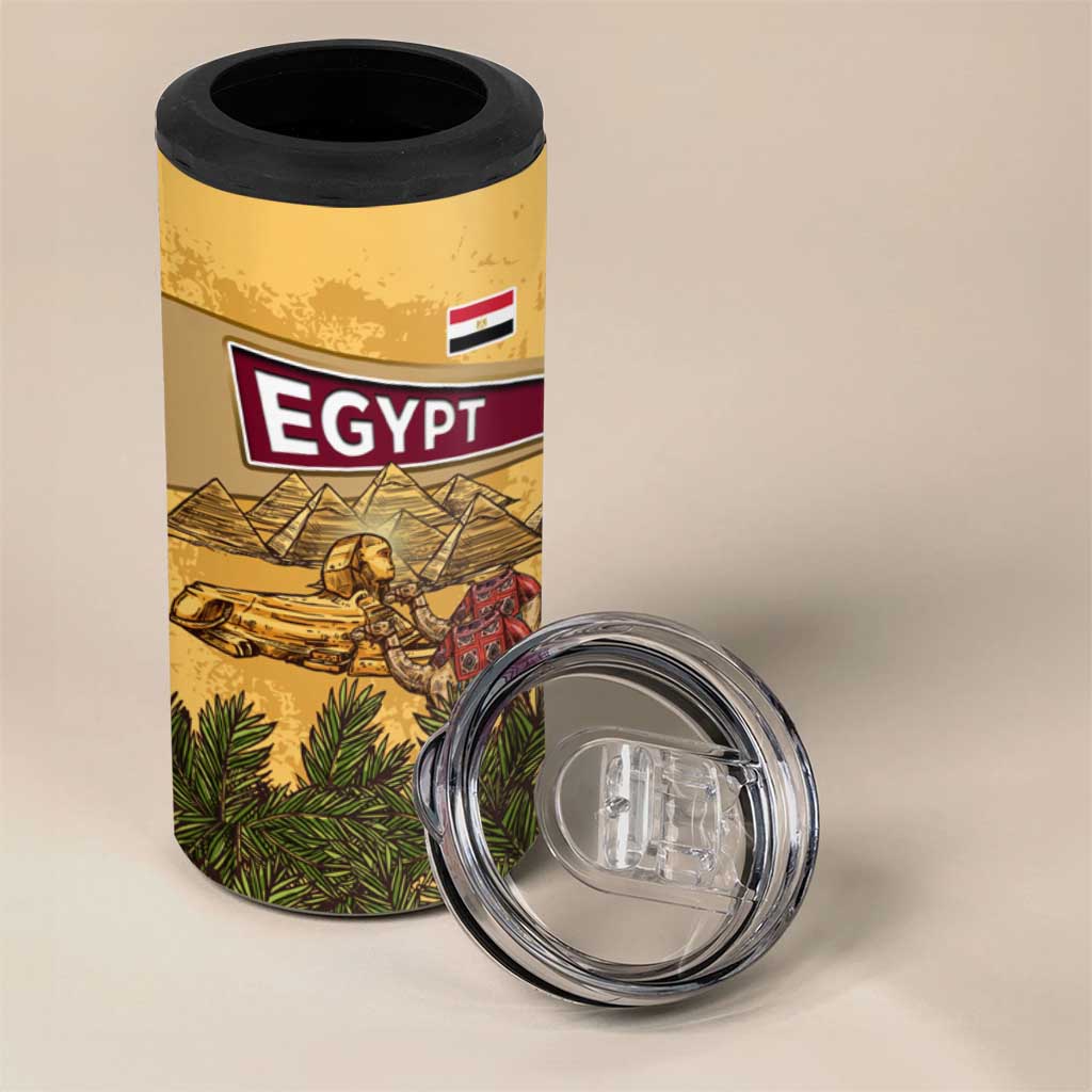 Egyptian Pyramids and Anubis 4 in 1 Can Cooler Tumbler Camel Caravan Desert TS04
