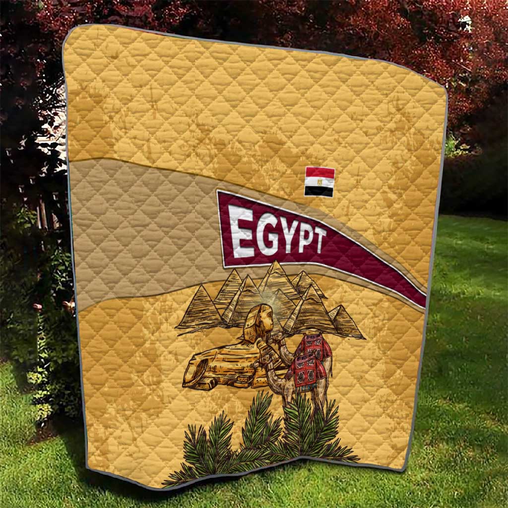 Egyptian Pyramids and Anubis Quilt Camel Caravan Desert TS04