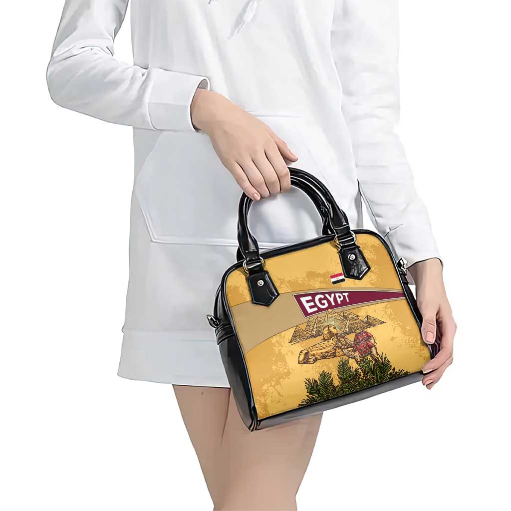 Egyptian Pyramids and Anubis Shoulder Handbag with Camel Caravan Desert TS04