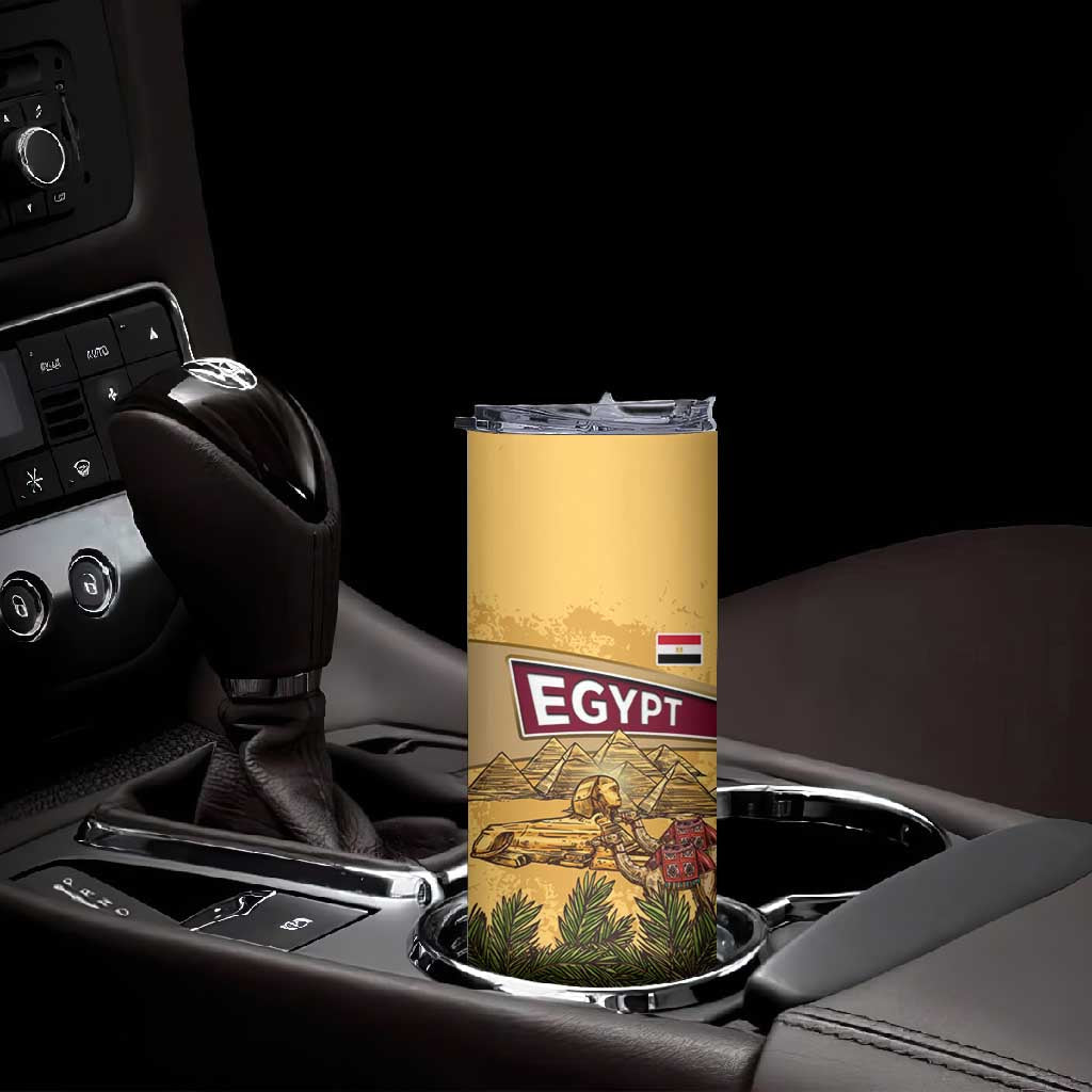 Egyptian Pyramids and Anubis Skinny Tumbler Camel Caravan Desert TS04
