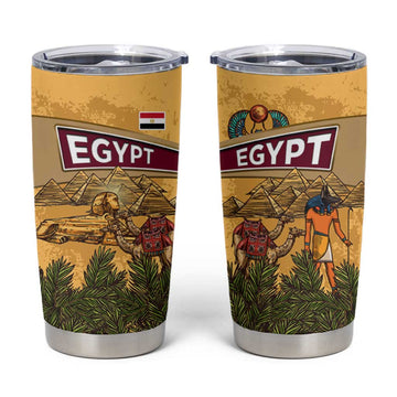Egyptian Pyramids and Anubis Tumbler Cup Camel Caravan Desert TS04