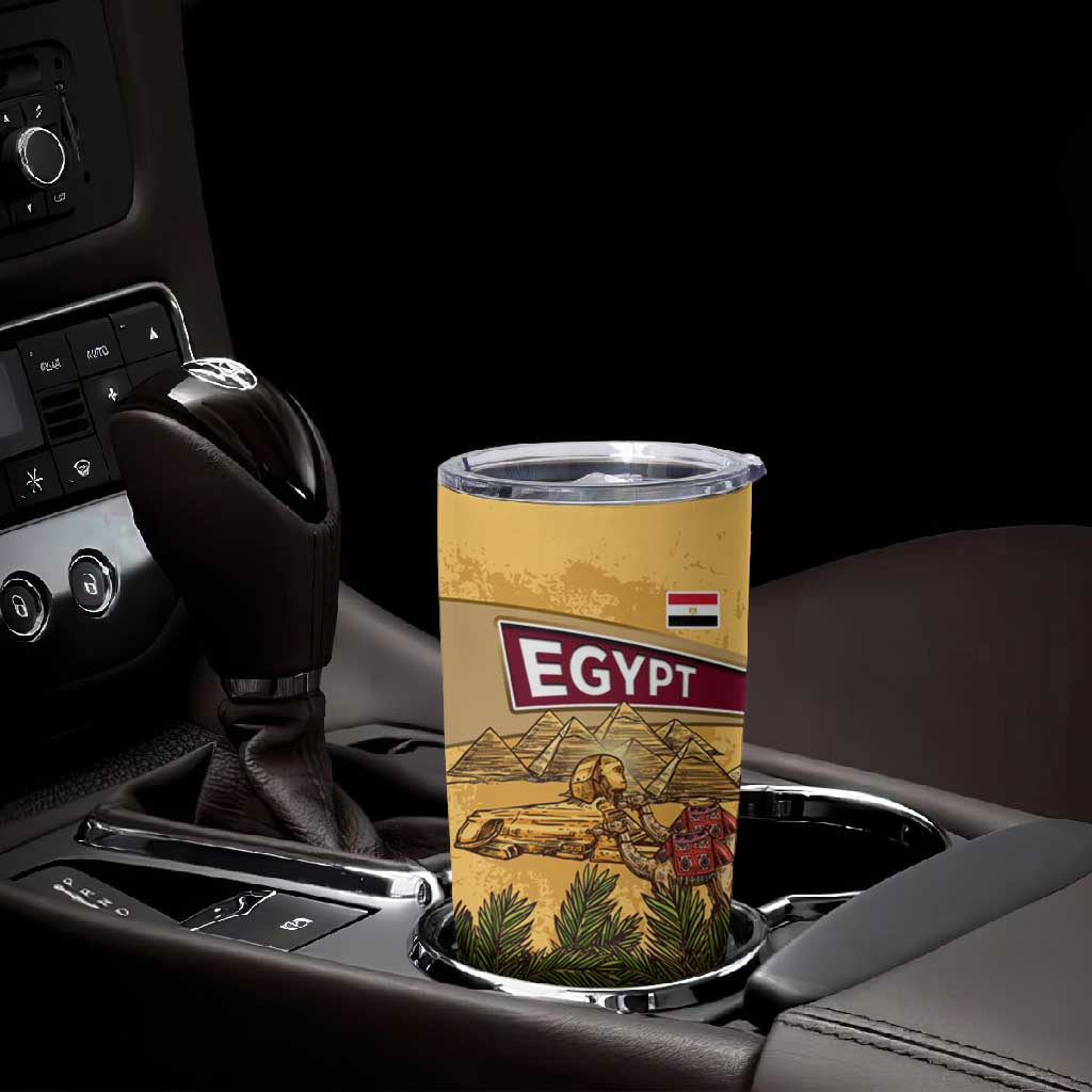 Egyptian Pyramids and Anubis Tumbler Cup Camel Caravan Desert TS04