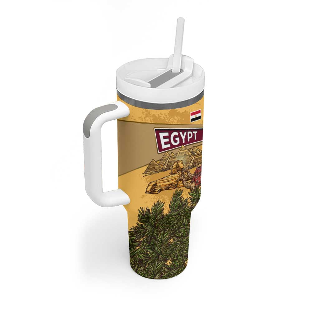 Egyptian Pyramids and Anubis Tumbler With Handle Camel Caravan Desert TS04