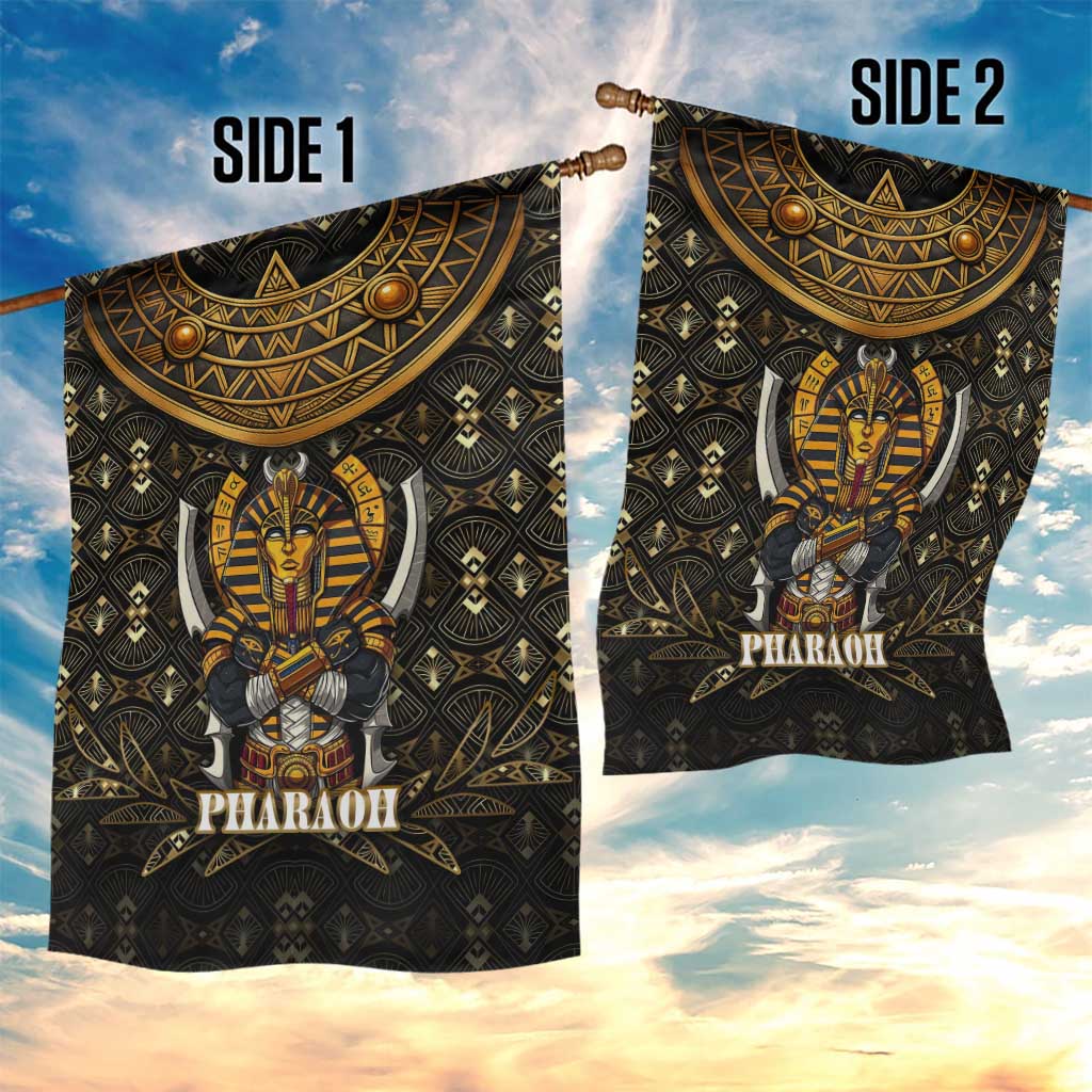 Pharaoh King Tut Egypt Garden Flag Hieroglyphic Gold Pattern TS04