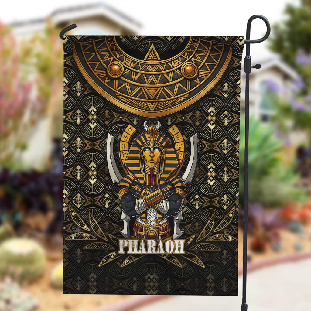 Pharaoh King Tut Egypt Garden Flag Hieroglyphic Gold Pattern TS04