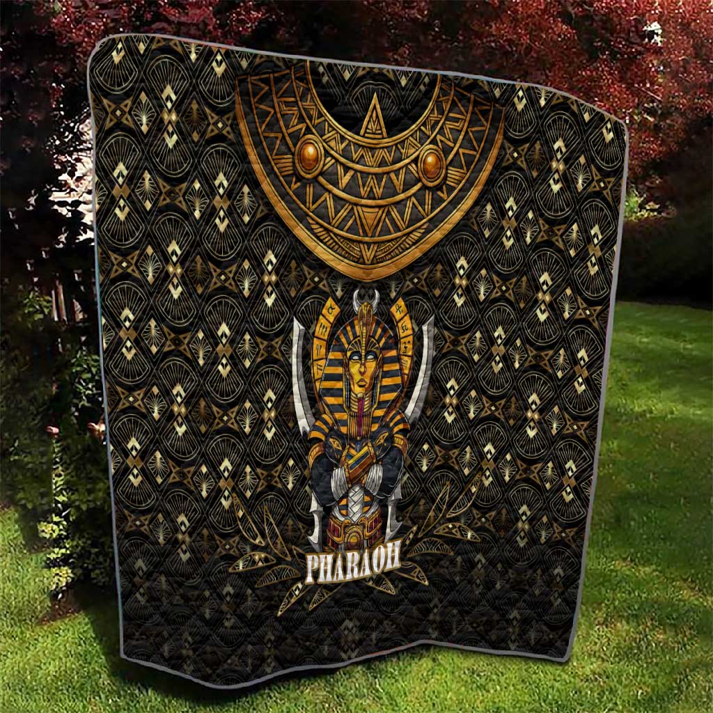Pharaoh King Tut Egypt Quilt Hieroglyphic Gold Pattern TS04