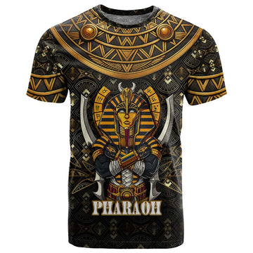 Pharaoh King Tut Egypt T shirt Hieroglyphic Gold Pattern TS04