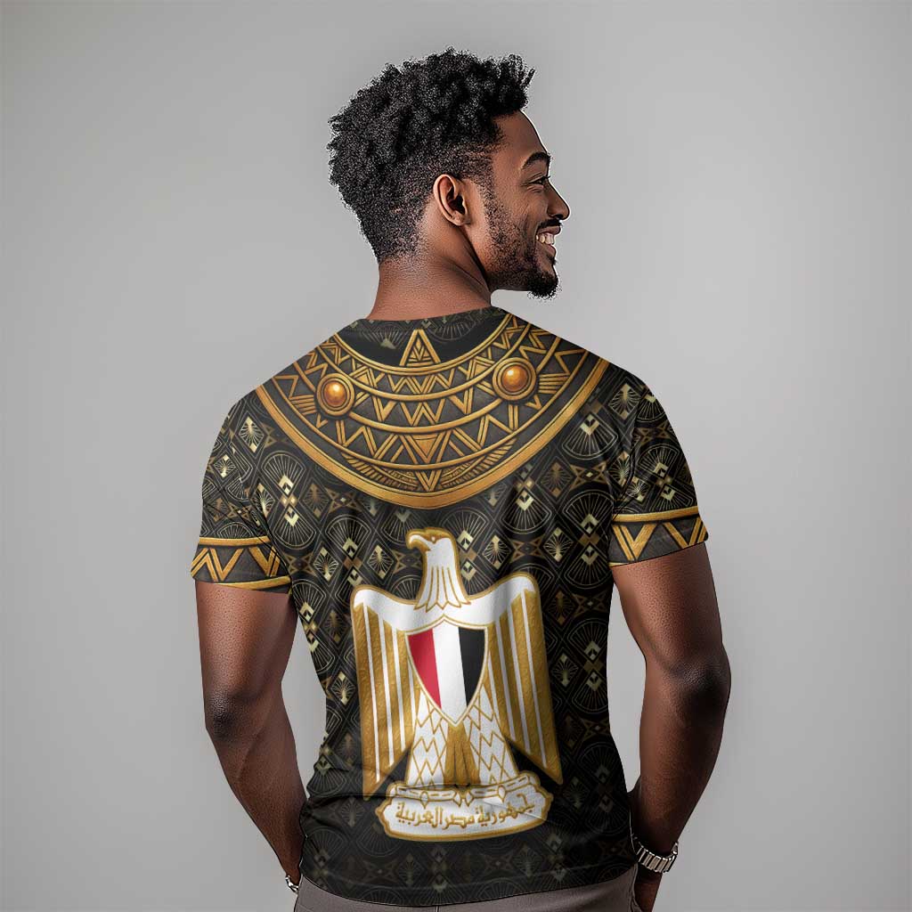 Pharaoh King Tut Egypt T shirt Hieroglyphic Gold Pattern TS04