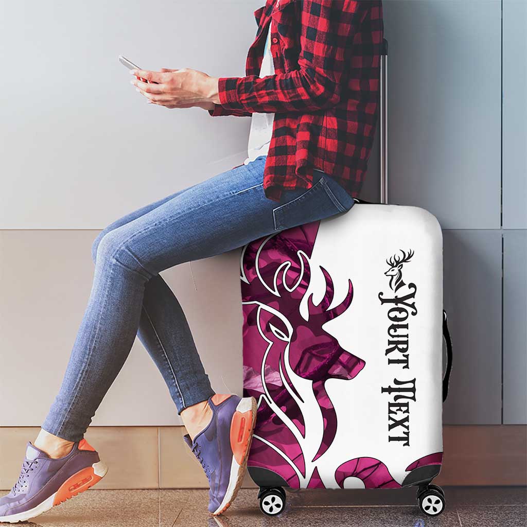 Pink Camo Customize Name Deer Hunting Luggage Cover Tribal Buck Silhouette TS04
