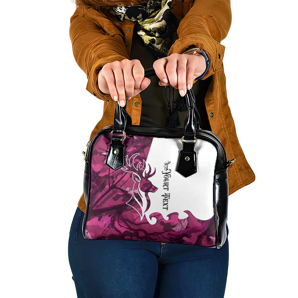 Pink Camo Customize Name Deer Hunting Shoulder Handbag Tribal Buck Silhouette TS04