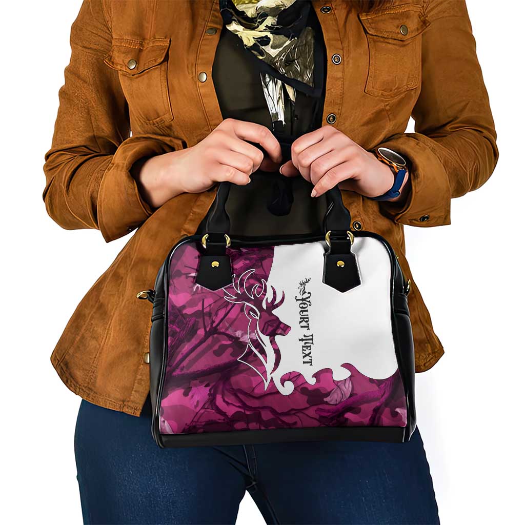 Pink Camo Customize Name Deer Hunting Shoulder Handbag Tribal Buck Silhouette TS04