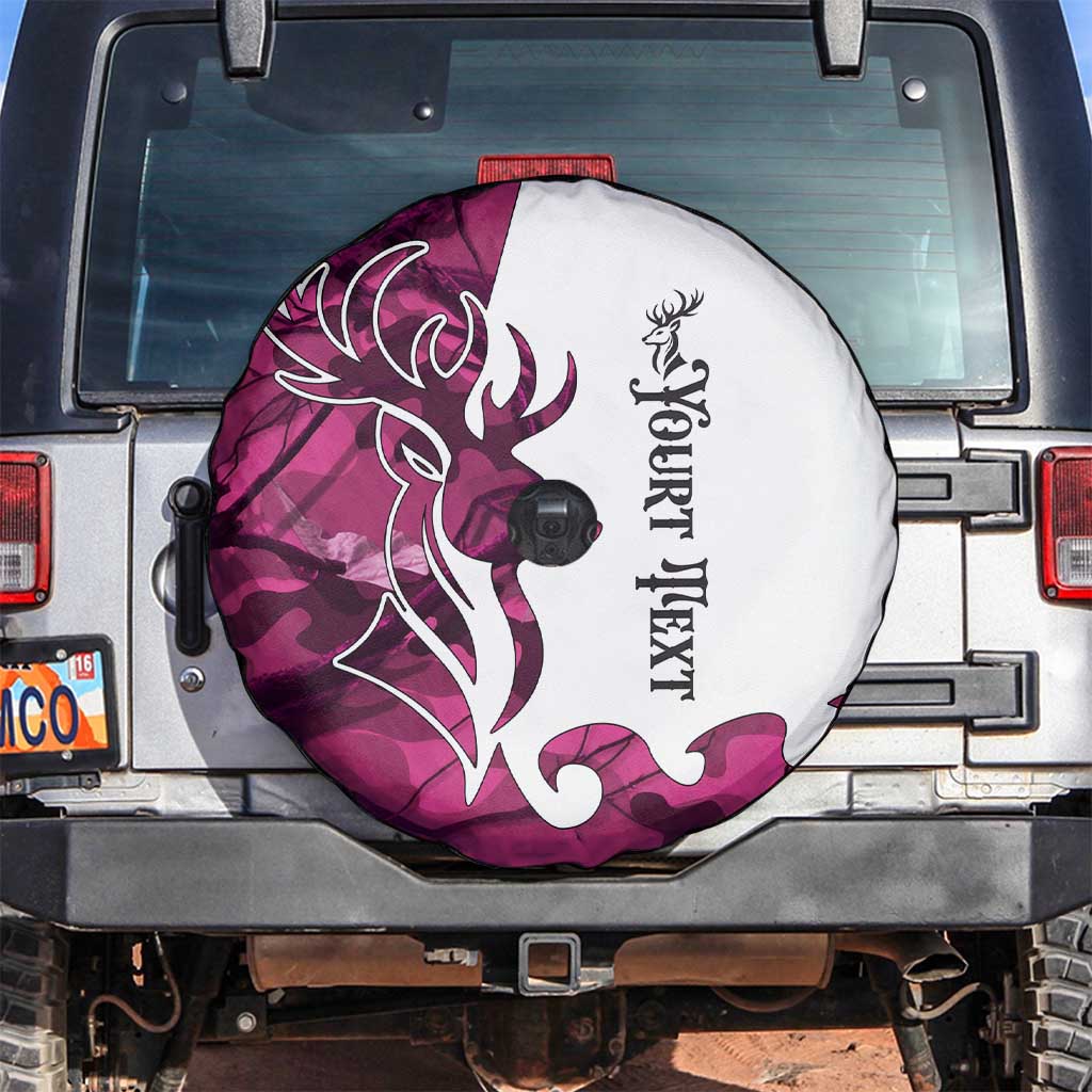 Pink Camo Customize Name Deer Hunting Spare Tire Cover Tribal Buck Silhouette TS04