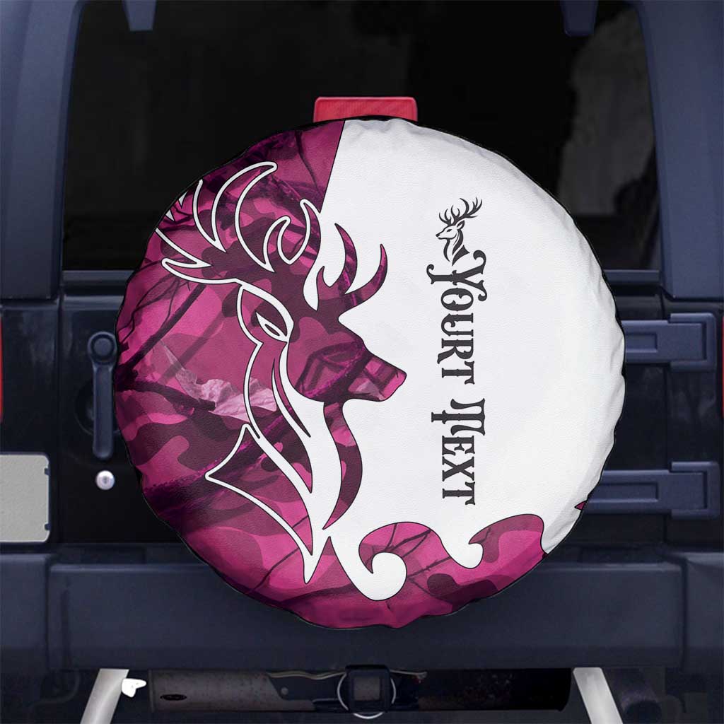 Pink Camo Customize Name Deer Hunting Spare Tire Cover Tribal Buck Silhouette TS04