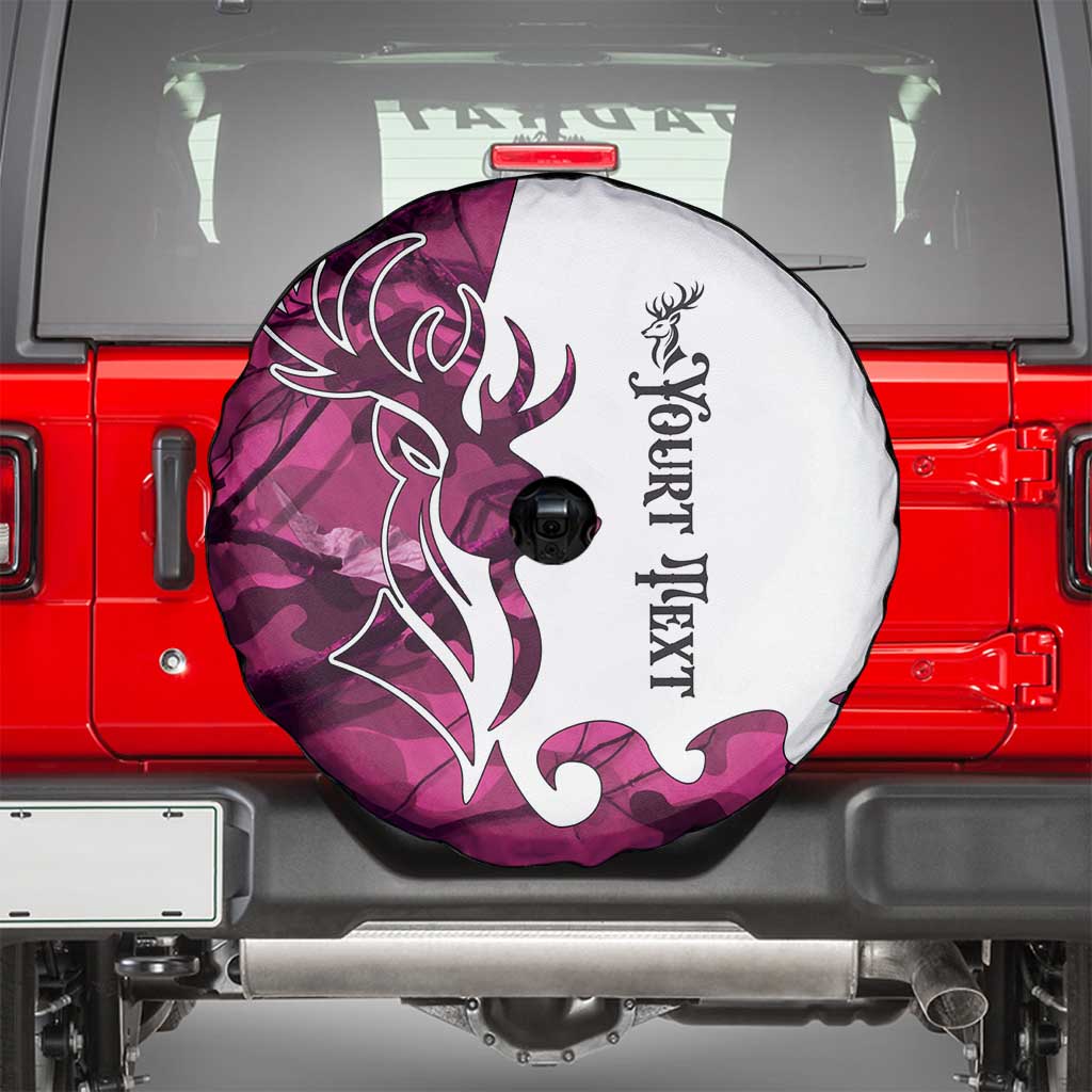 Pink Camo Customize Name Deer Hunting Spare Tire Cover Tribal Buck Silhouette TS04