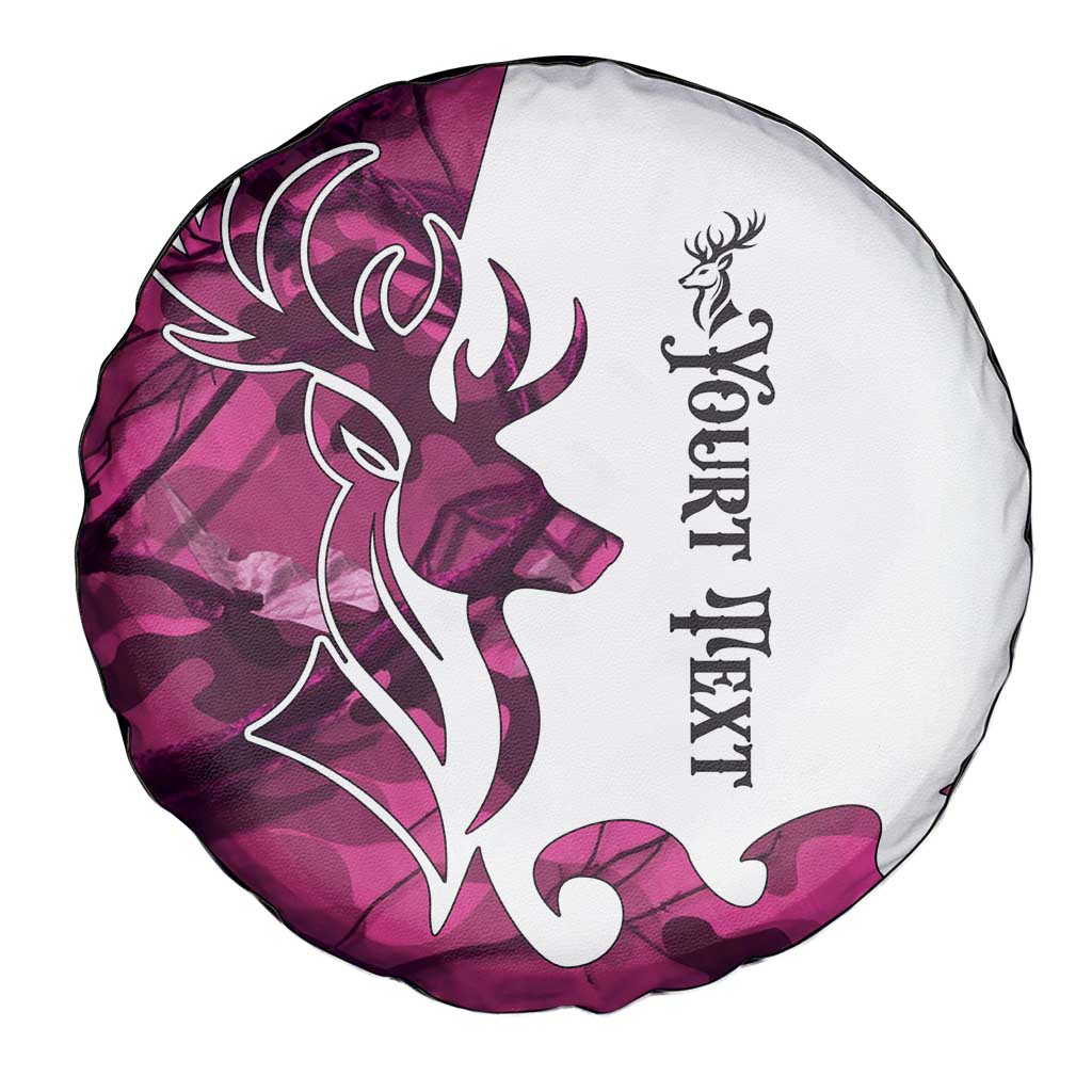 Pink Camo Customize Name Deer Hunting Spare Tire Cover Tribal Buck Silhouette TS04