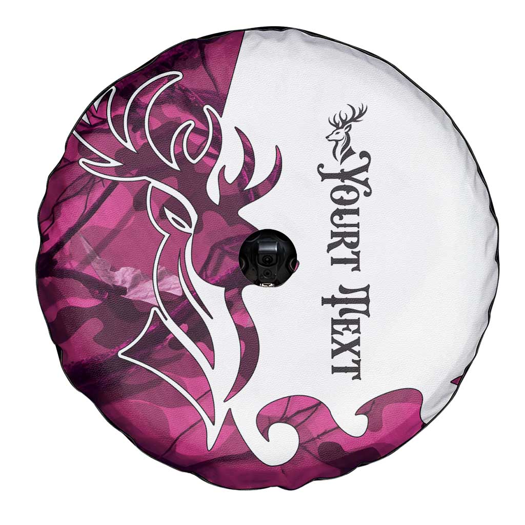 Pink Camo Customize Name Deer Hunting Spare Tire Cover Tribal Buck Silhouette TS04