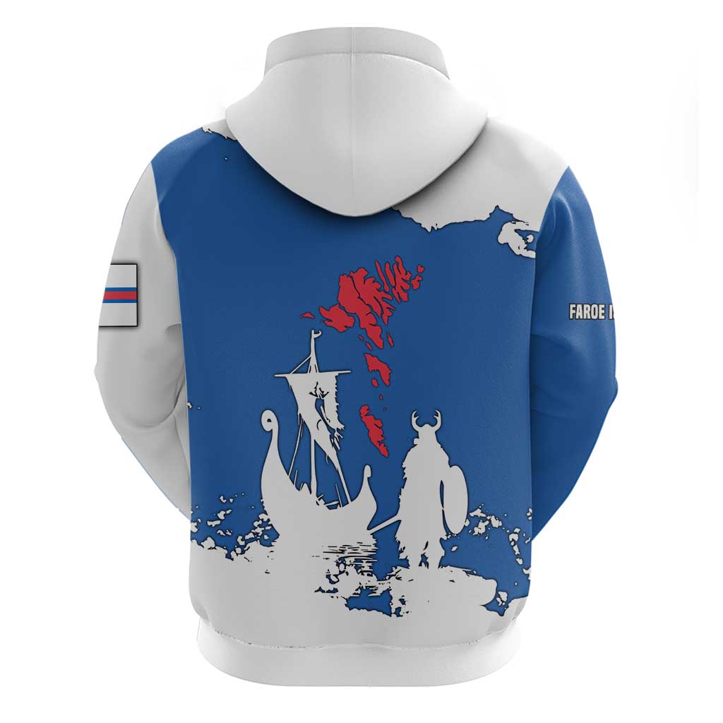 Faroe Islands Hoodie with Viking Ship and Map Silhouette TS04