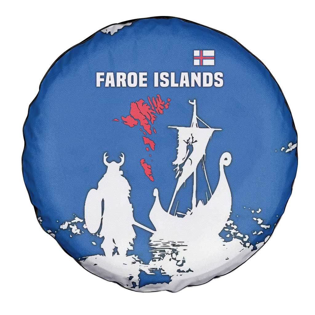 Faroe Islands Spare Tire Cover with Viking Ship and Map Silhouette TS04