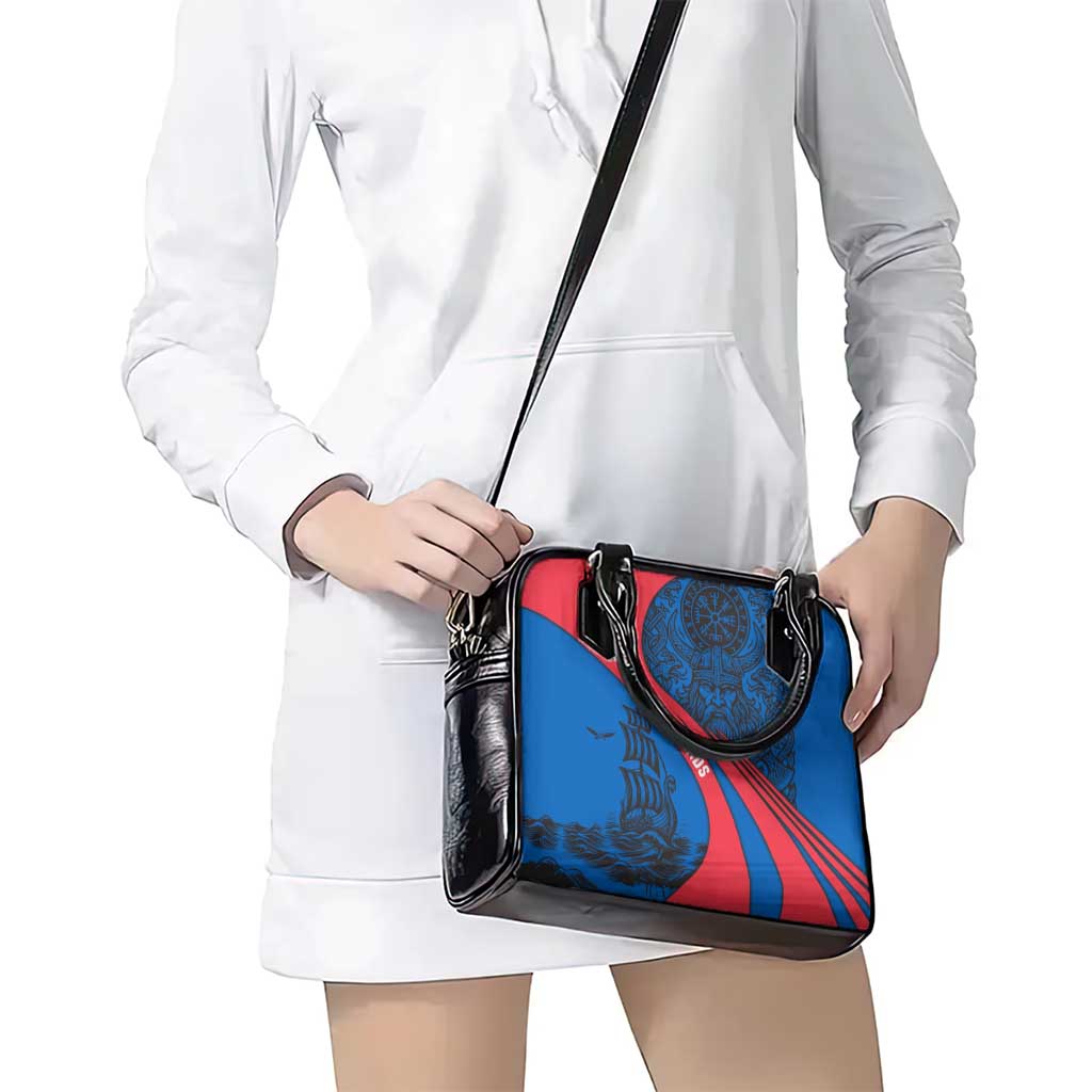 Faroe Islands Shoulder Handbag with Viking Warrior and Longship Design TS04