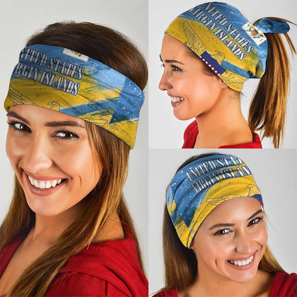 United States Virgin Islands Neck Gaiter with Blue Yellow Eagle Design and Government Seal TS04