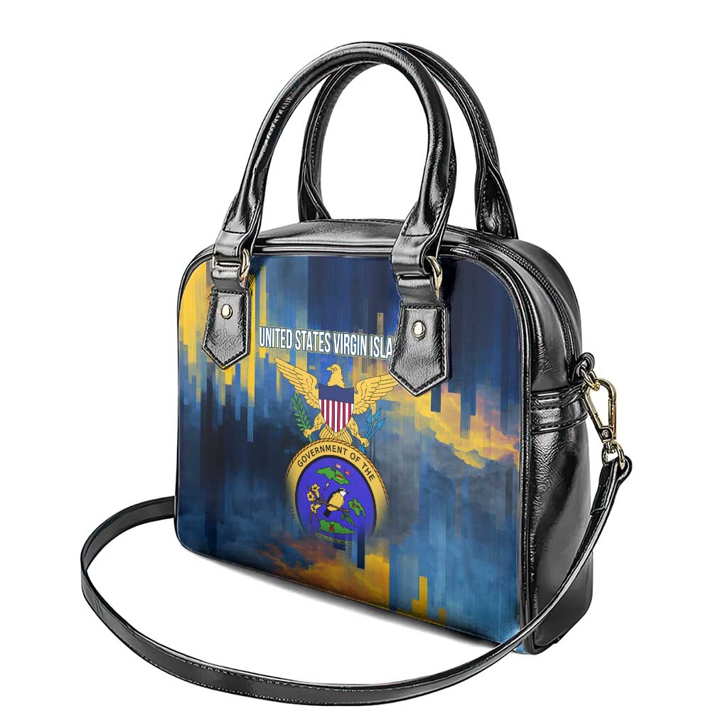 United States Virgin Islands Shoulder Handbag with Blue Yellow Government Seal Design and Bald Eagle TS04