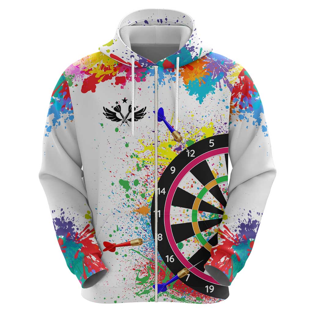 Colorful Dartboard and Splatter Paint Darts Hoodie Personalized Motivational Quote TS04