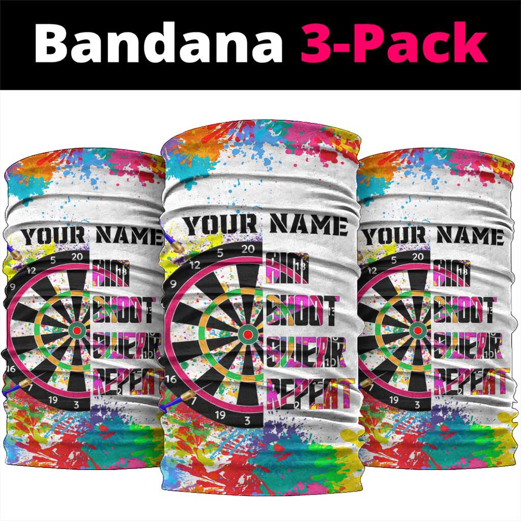 Colorful Dartboard and Splatter Paint Darts Neck Gaiter Personalized Motivational Quote TS04