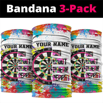 Colorful Dartboard and Splatter Paint Darts Neck Gaiter Personalized Motivational Quote TS04