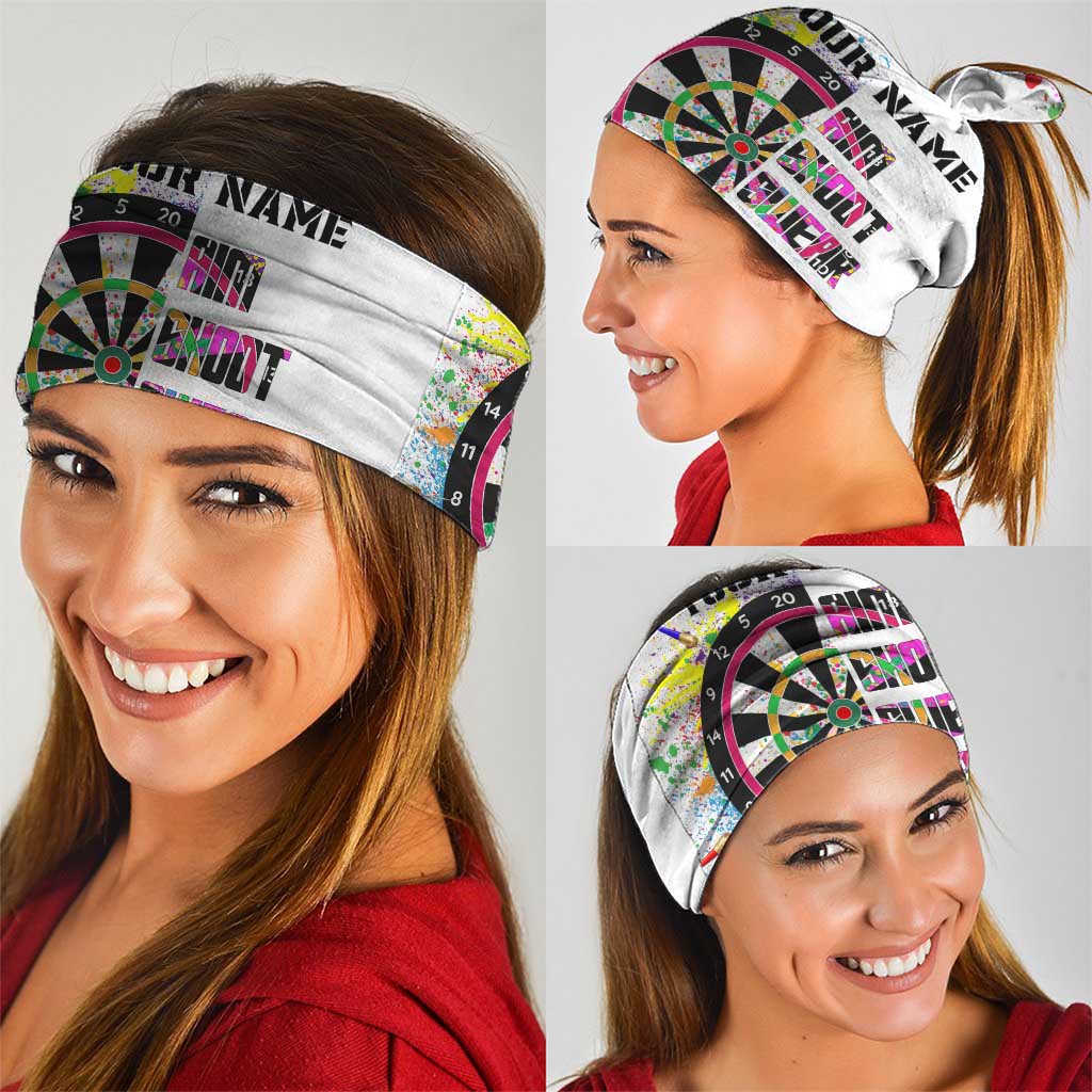 Colorful Dartboard and Splatter Paint Darts Neck Gaiter Personalized Motivational Quote TS04